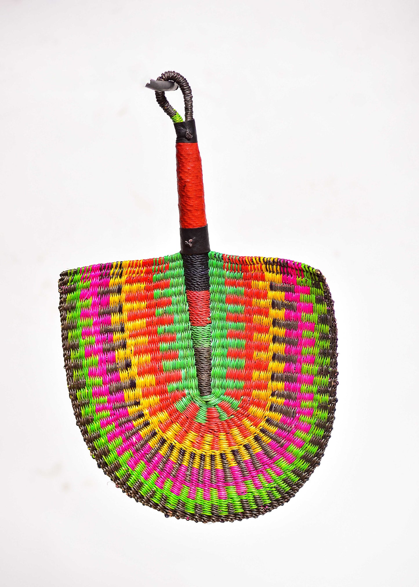 Fayard Straw Woven Handfan(Leather Based Handle)