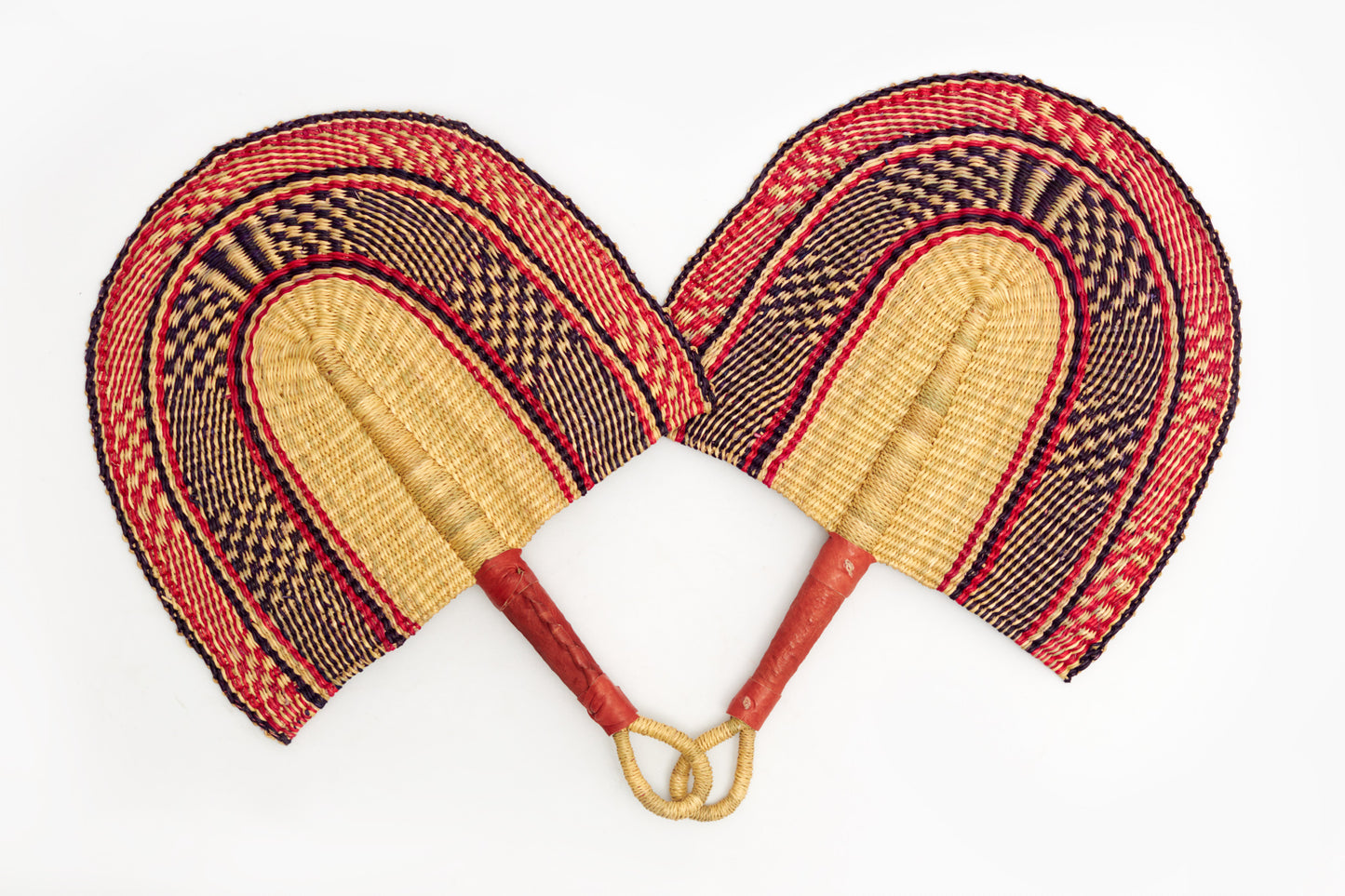 Sumayyah Straw Woven Handfan(Leather Based Handle)