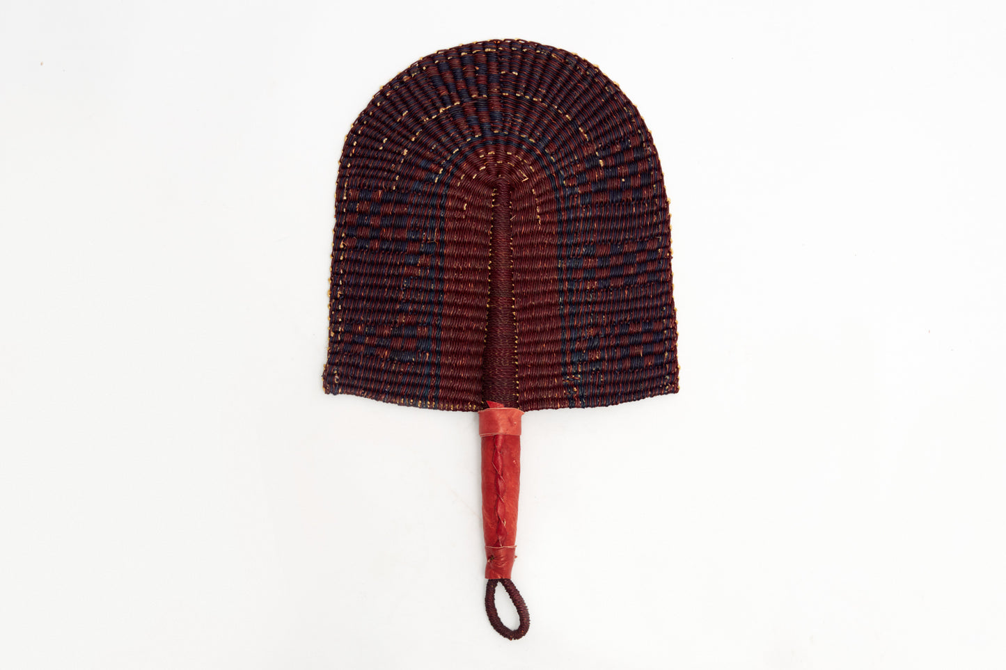 Farida Straw Woven Handfan(Leather Based Handle)