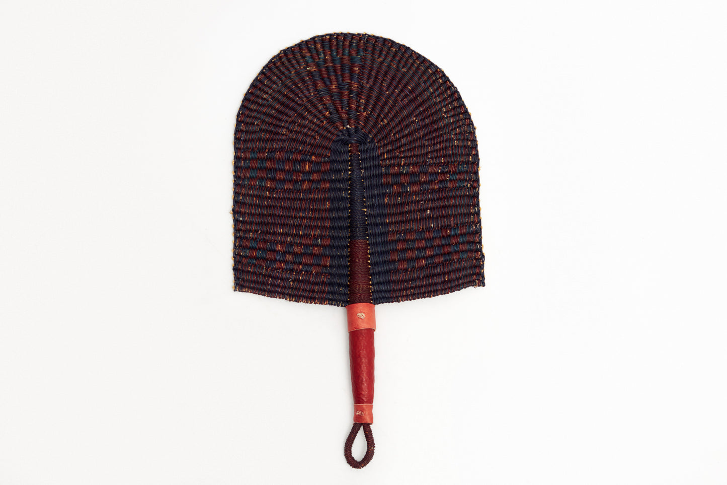 Hamida Straw Woven Handfan(Leather Based Handle)