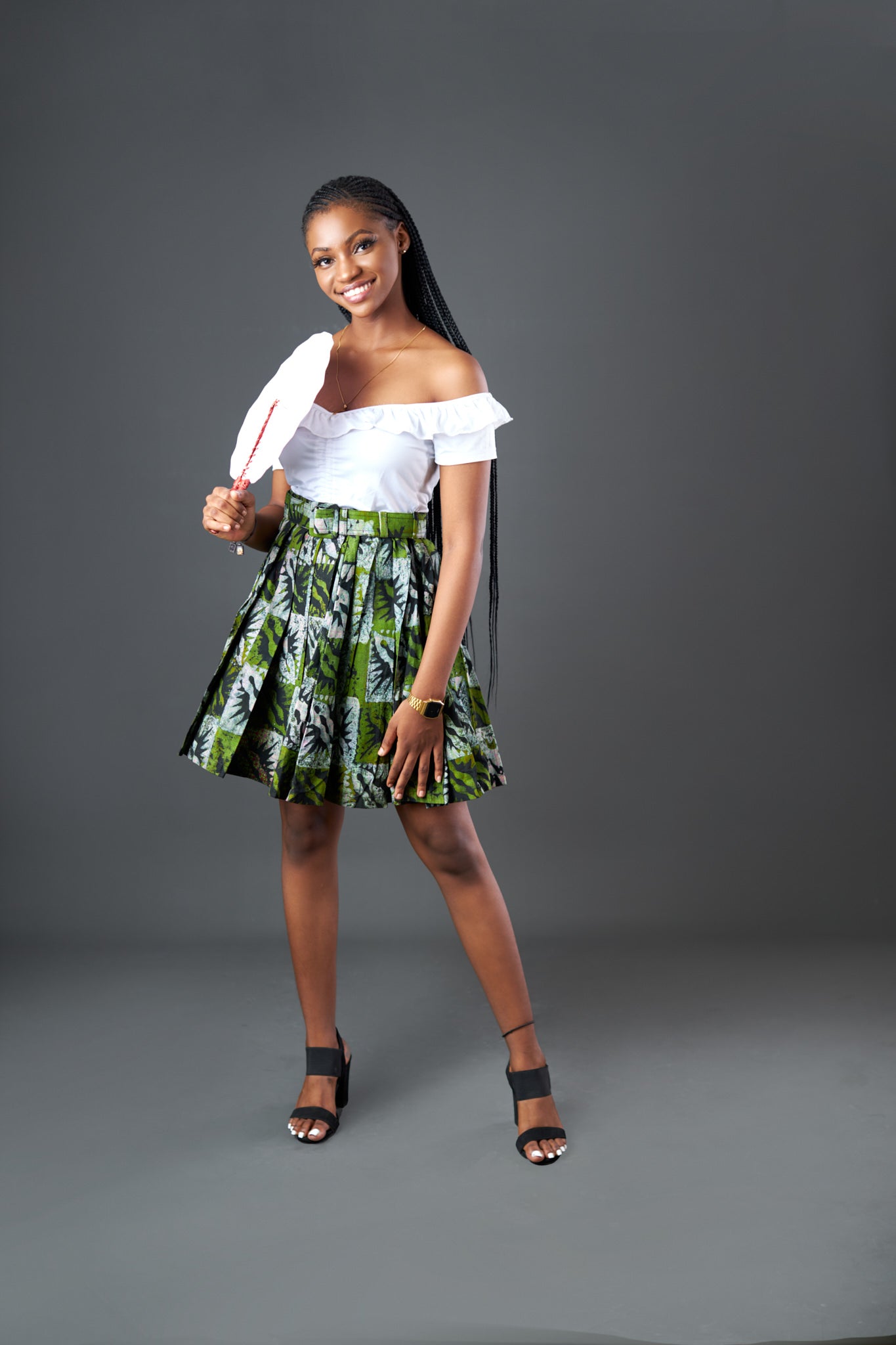 Adorable Pleated Batik Skirt With Belt – Affrodive Prints