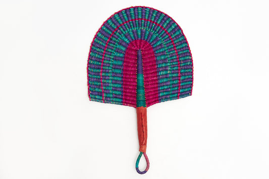Kakra Straw Woven Handfan(Leather Based Handle)