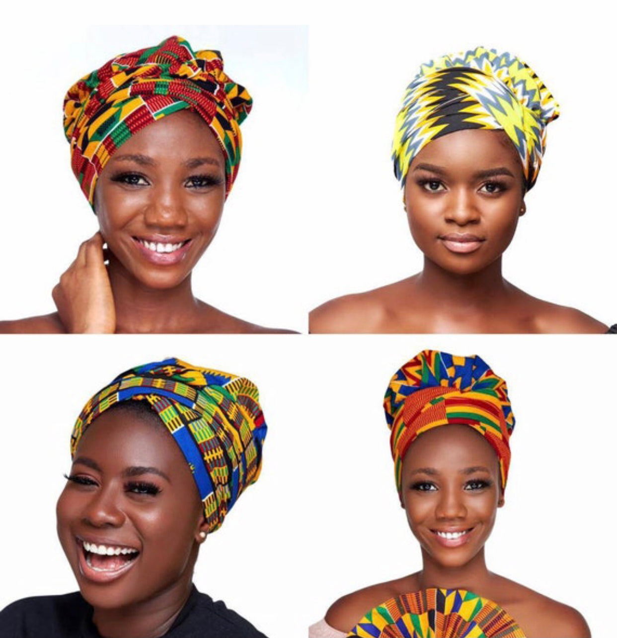 Wholesale (Bulk) Ankara/ Bogolan And Kente Silk Lined Bonnet With Band