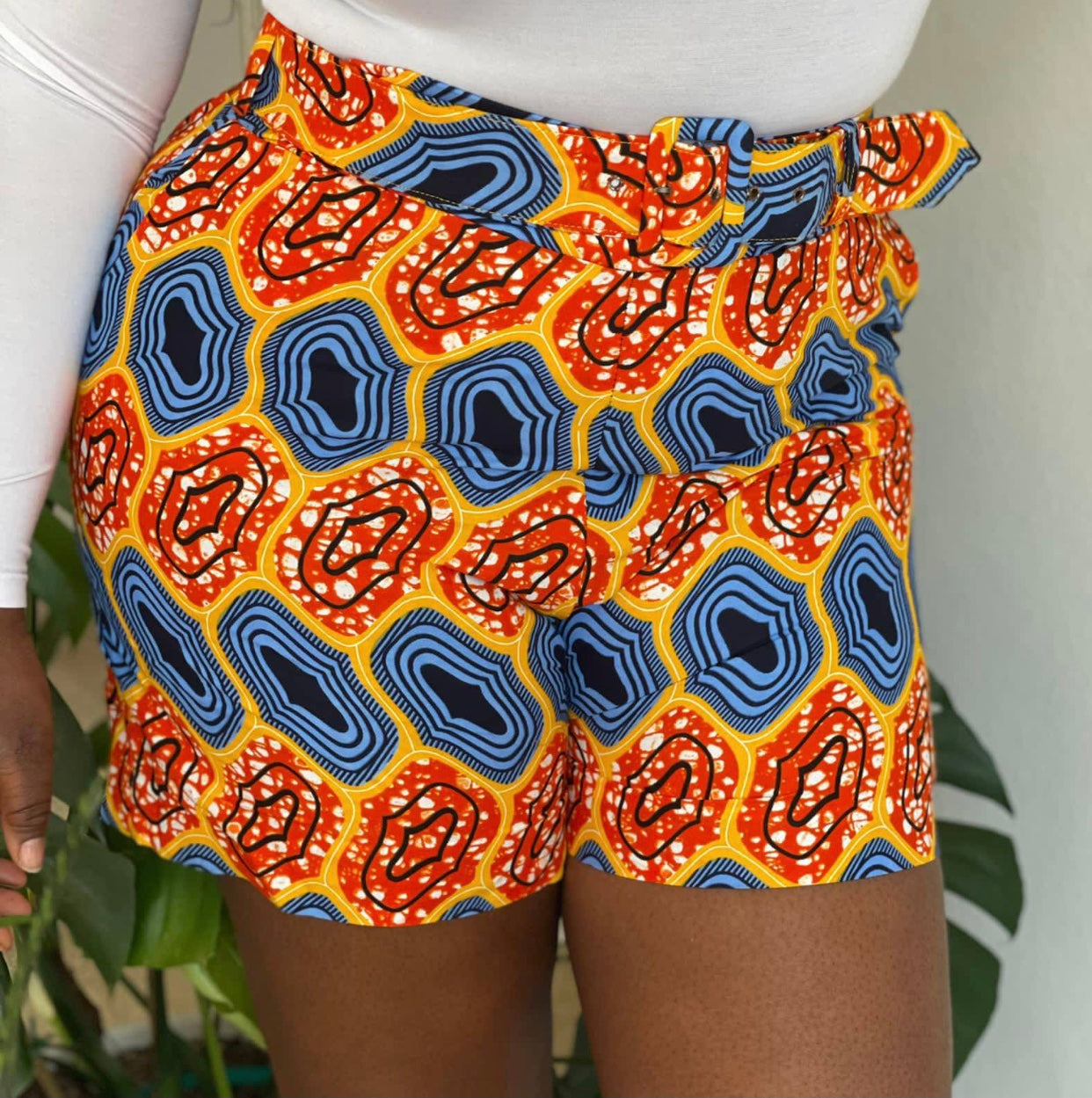 Candy Shorts with Belts(Ankara print Shorts)