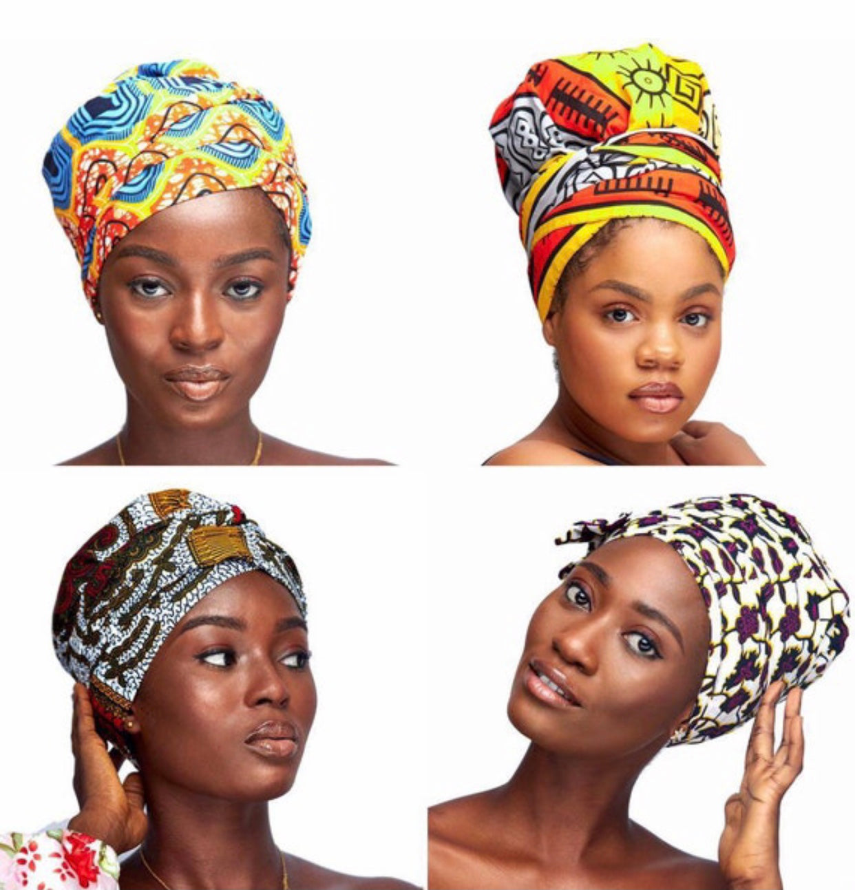 Wholesale (Bulk) Ankara/ Bogolan And Kente Silk Lined Bonnet With Band