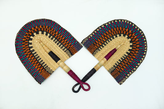 Cloudy Straw Woven Handfan