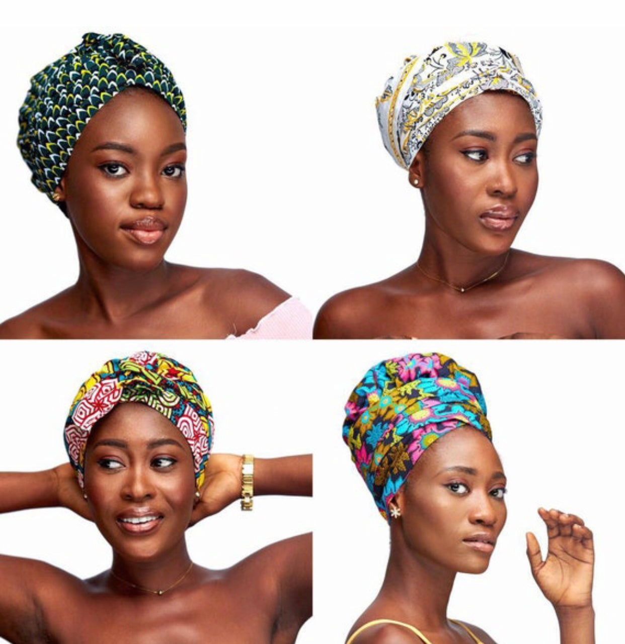 Wholesale (Bulk) Ankara/ Bogolan And Kente Silk Lined Bonnet With Band