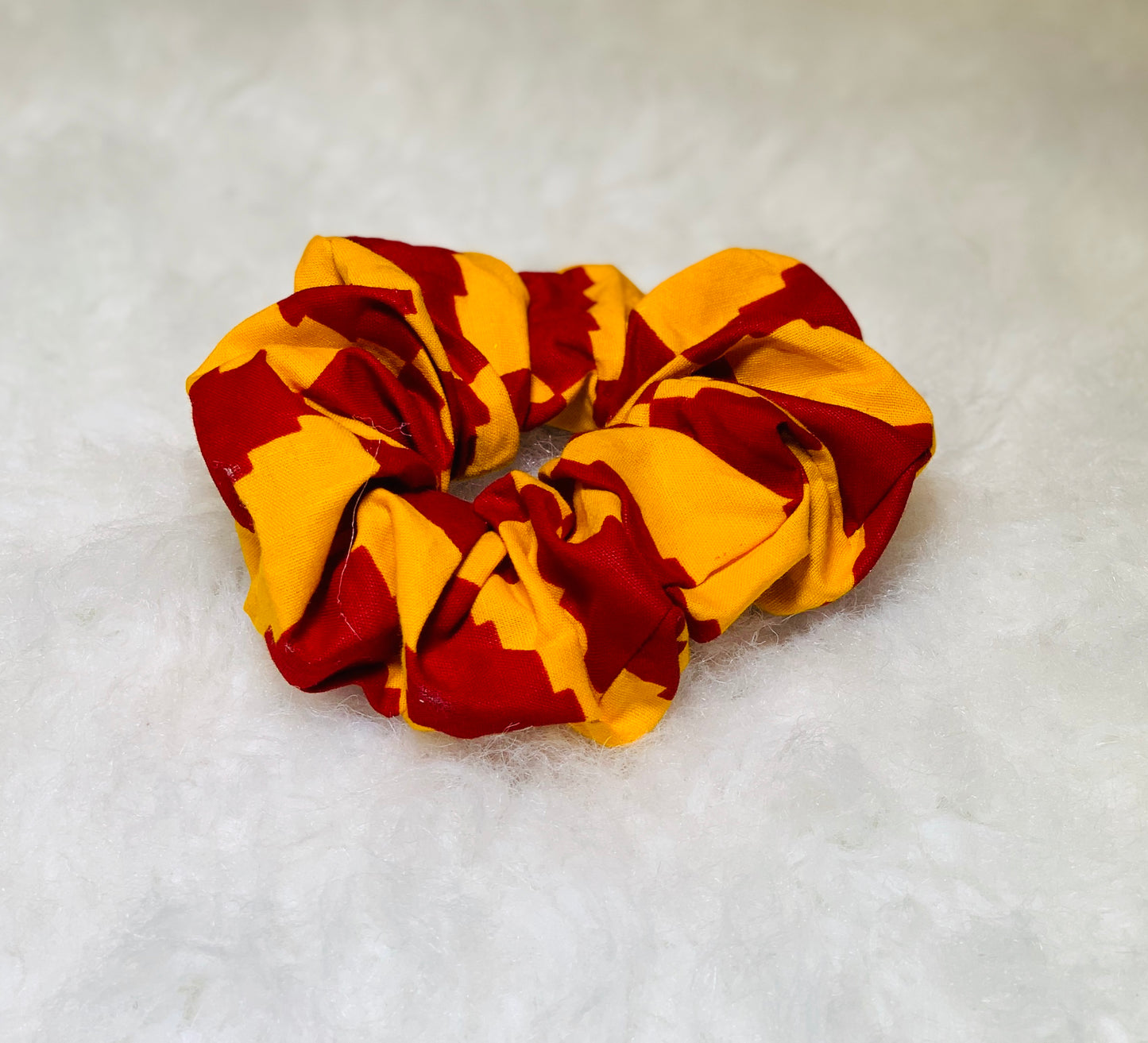 One Yellow And Red Small Scrunchie