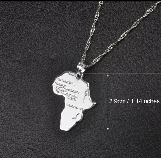 Ethiopian - Africa Map Pendant Necklace for Women and Men