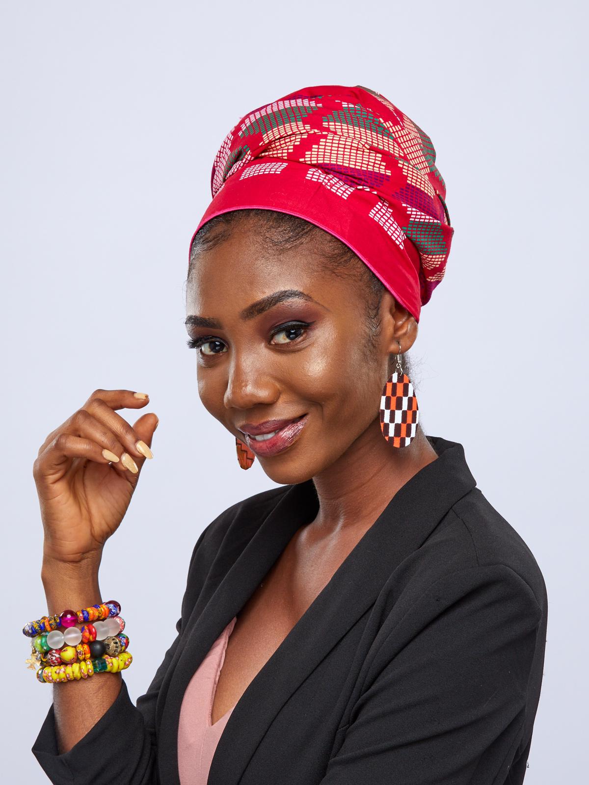 Light weight dangling Ankara Print Earrings,classy and sexy Black, brown, and white blend of colours