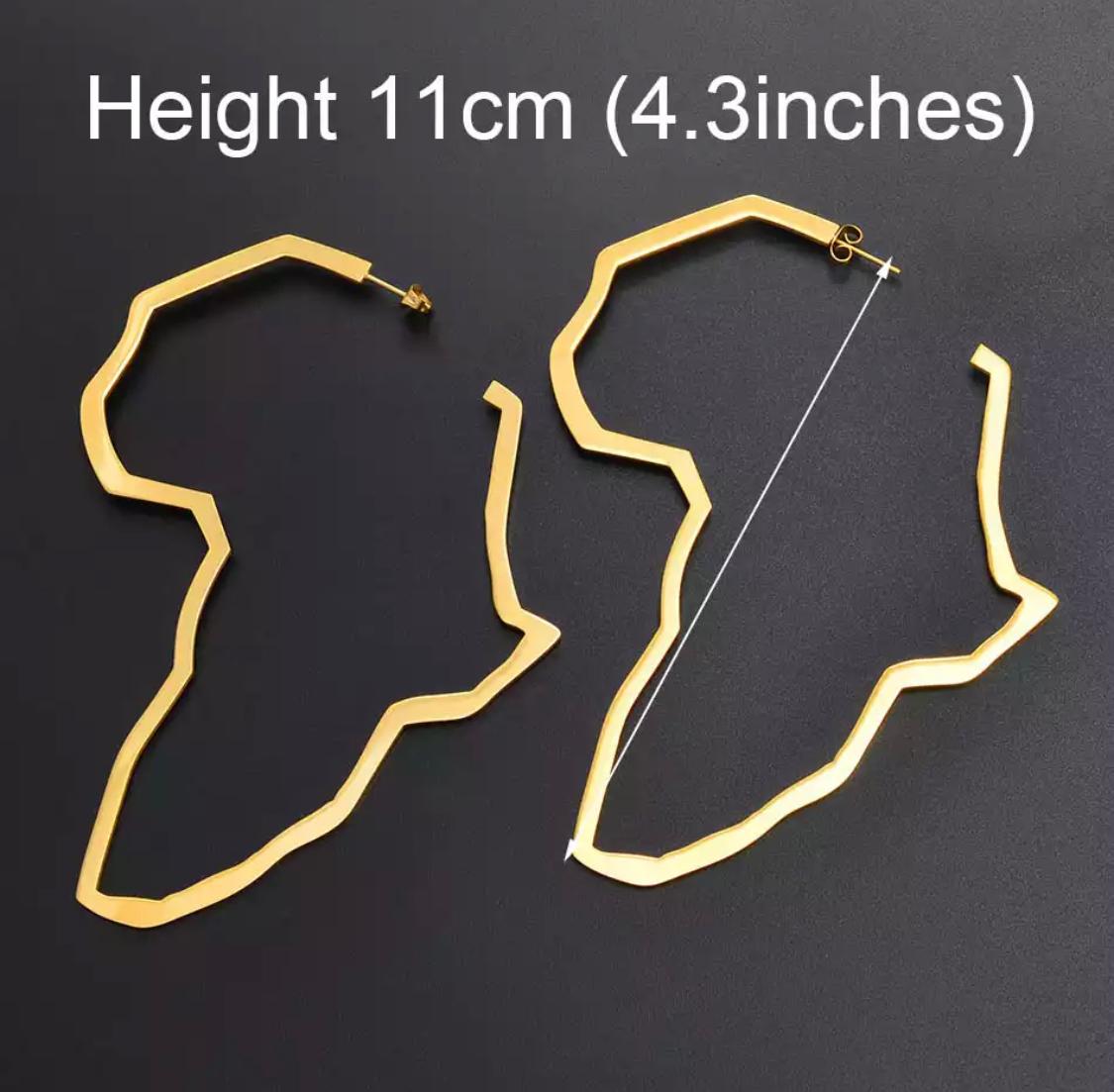African Map Big Earings