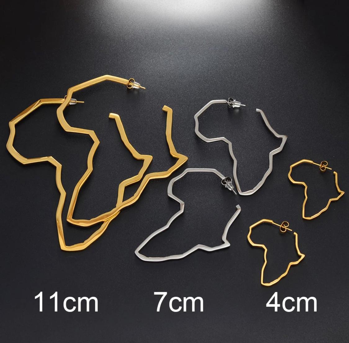 African Map Big Earings