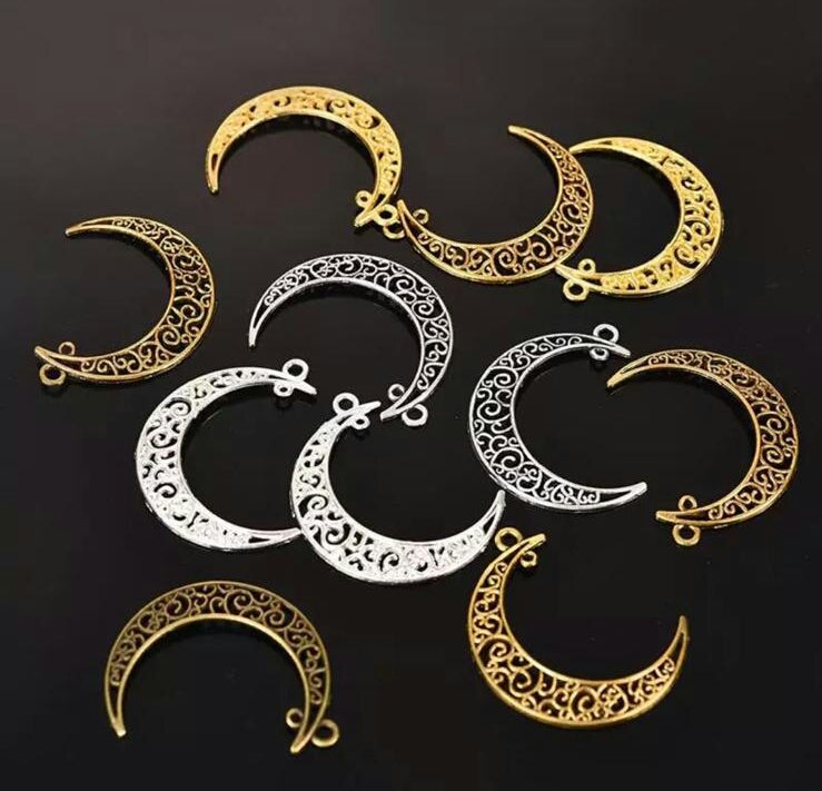 Gold And Silver Moon Style waist bead Charm