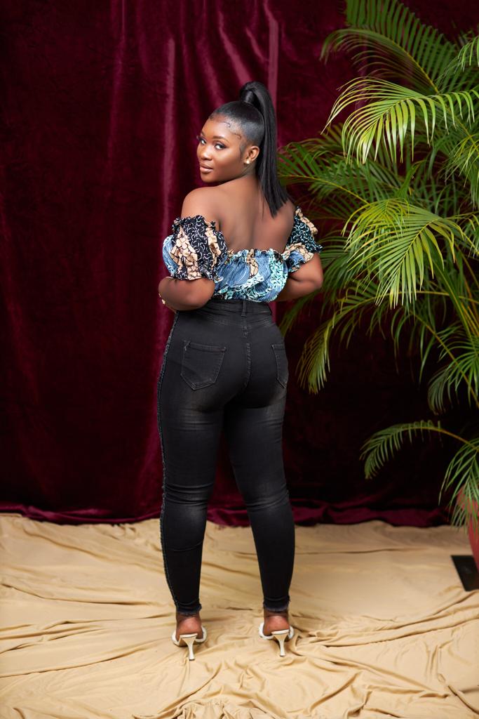 Blue, Light Orange,White, Black Printed Ankara Short Sleeve Off Shoulder Drawstring Crop Top