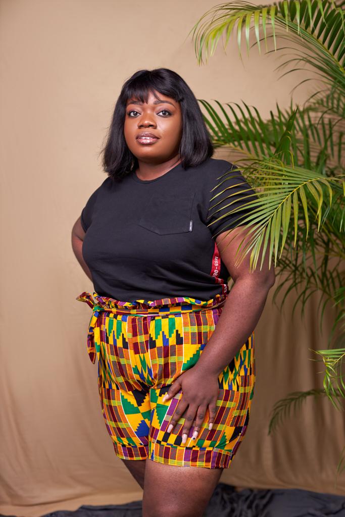 Ghanaian Kente High Waist Piper Shorts With Belt