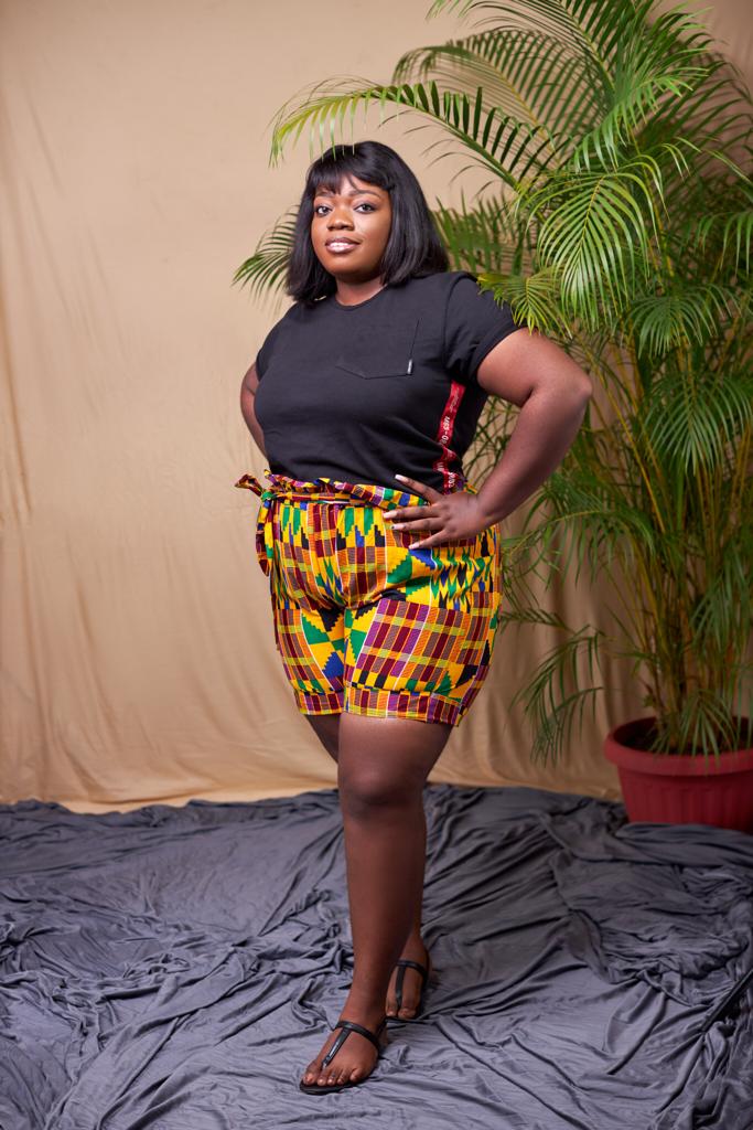 Ghanaian Kente High Waist Piper Shorts With Belt