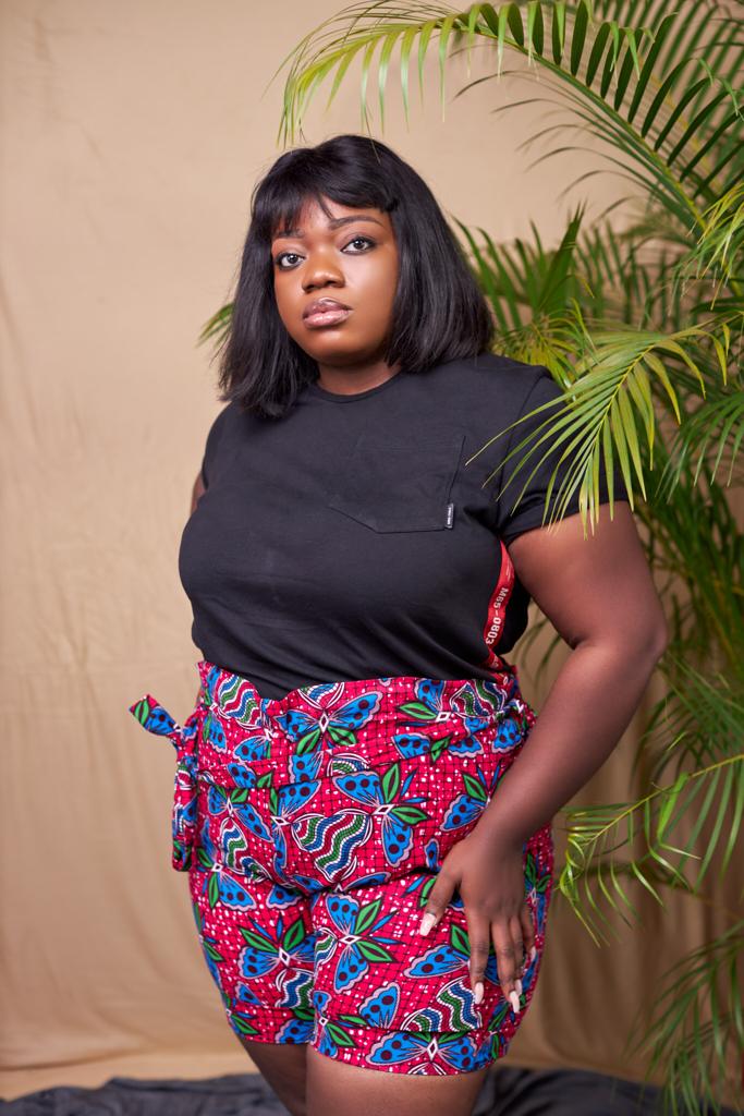 Pink, Blue,Green and Dotted White Coloured Ankara Print High Waist Piper Shorts With Back Pockets And Belt