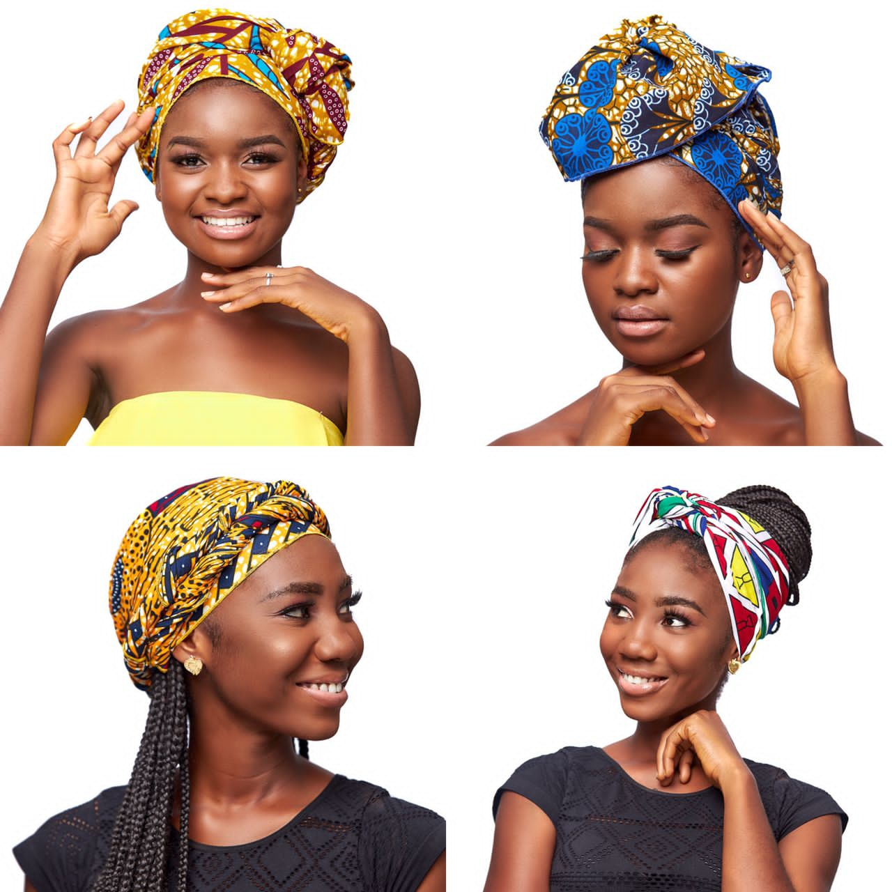 Wholesale  (Bulk) Ankara/Bogolan/Kente Headwrap, Kiddie (Small)"45*11" Inches.