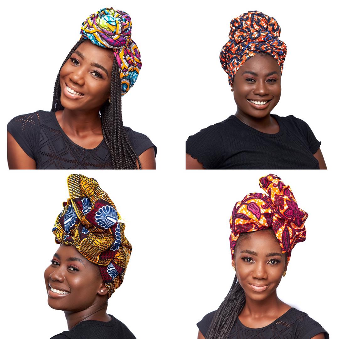 Wholesale  (Bulk) Ankara/Bogolan/Kente Headwrap, Kiddie (Small)"45*11" Inches.