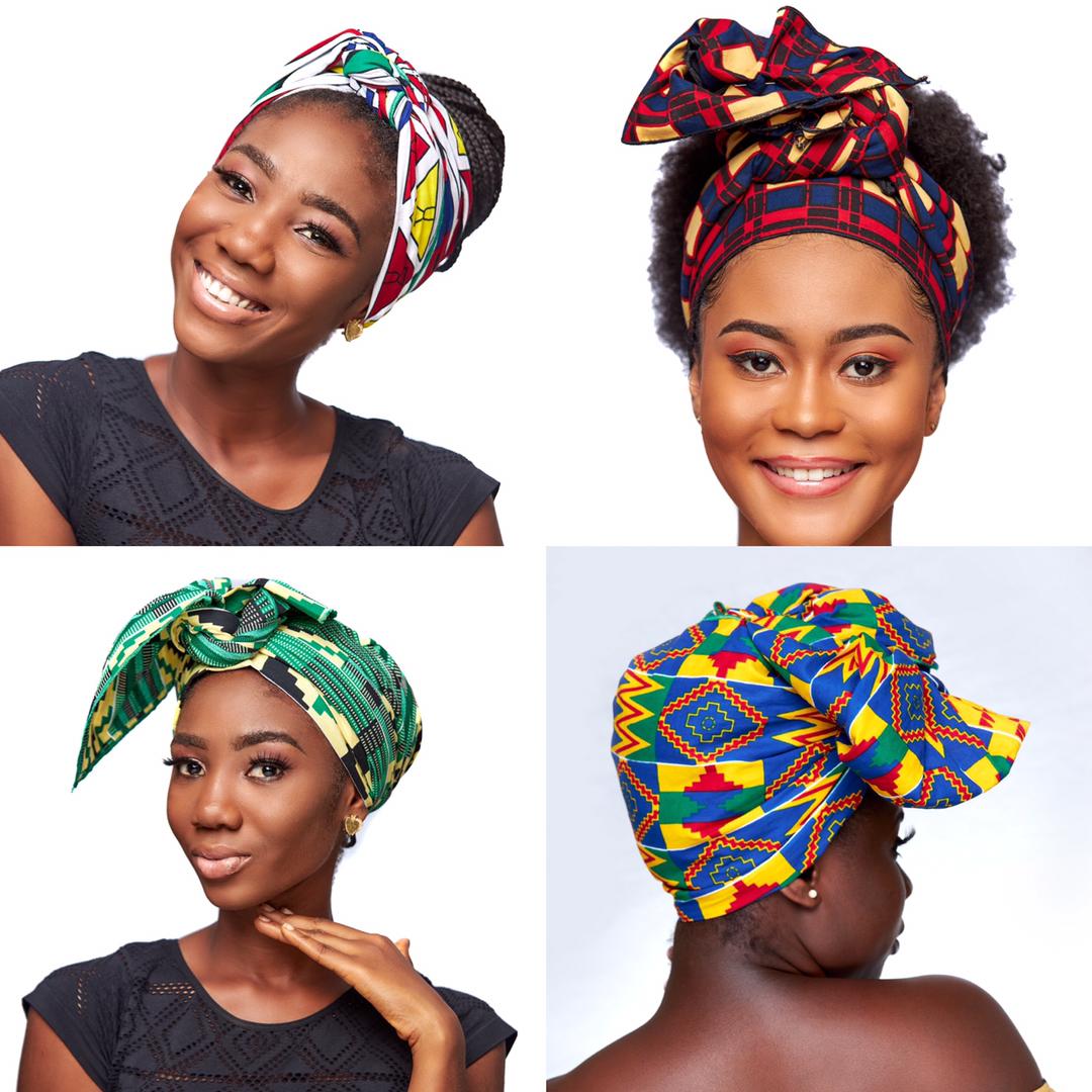 Wholesale  (Bulk) Ankara/Bogolan/Kente Headwrap, Kiddie (Small)"45*11" Inches.