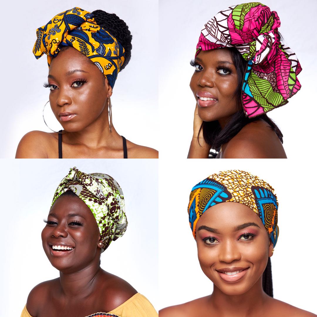 Wholesale  (Bulk) Ankara/Bogolan/Kente Headwrap, Kiddie (Small)"45*11" Inches.