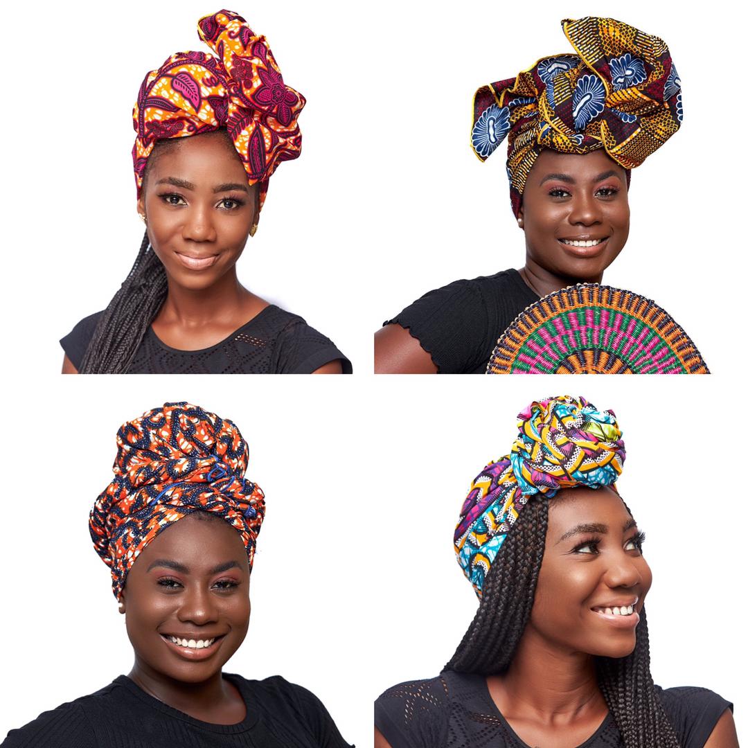 Wholesale  (Bulk) Ankara/Bogolan/Kente Headwrap, Kiddie (Small)"45*11" Inches.