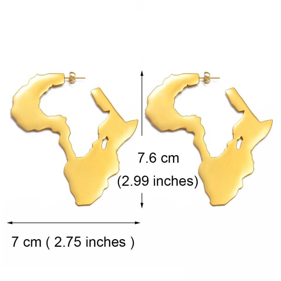 Africa Map Earings