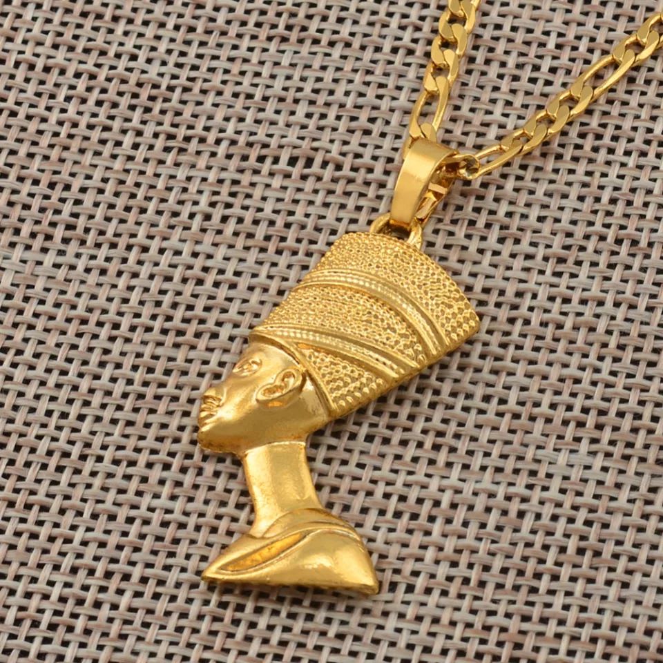 Egyptian Queen Neferti Pendant Necklaces Unisex African Jewelry