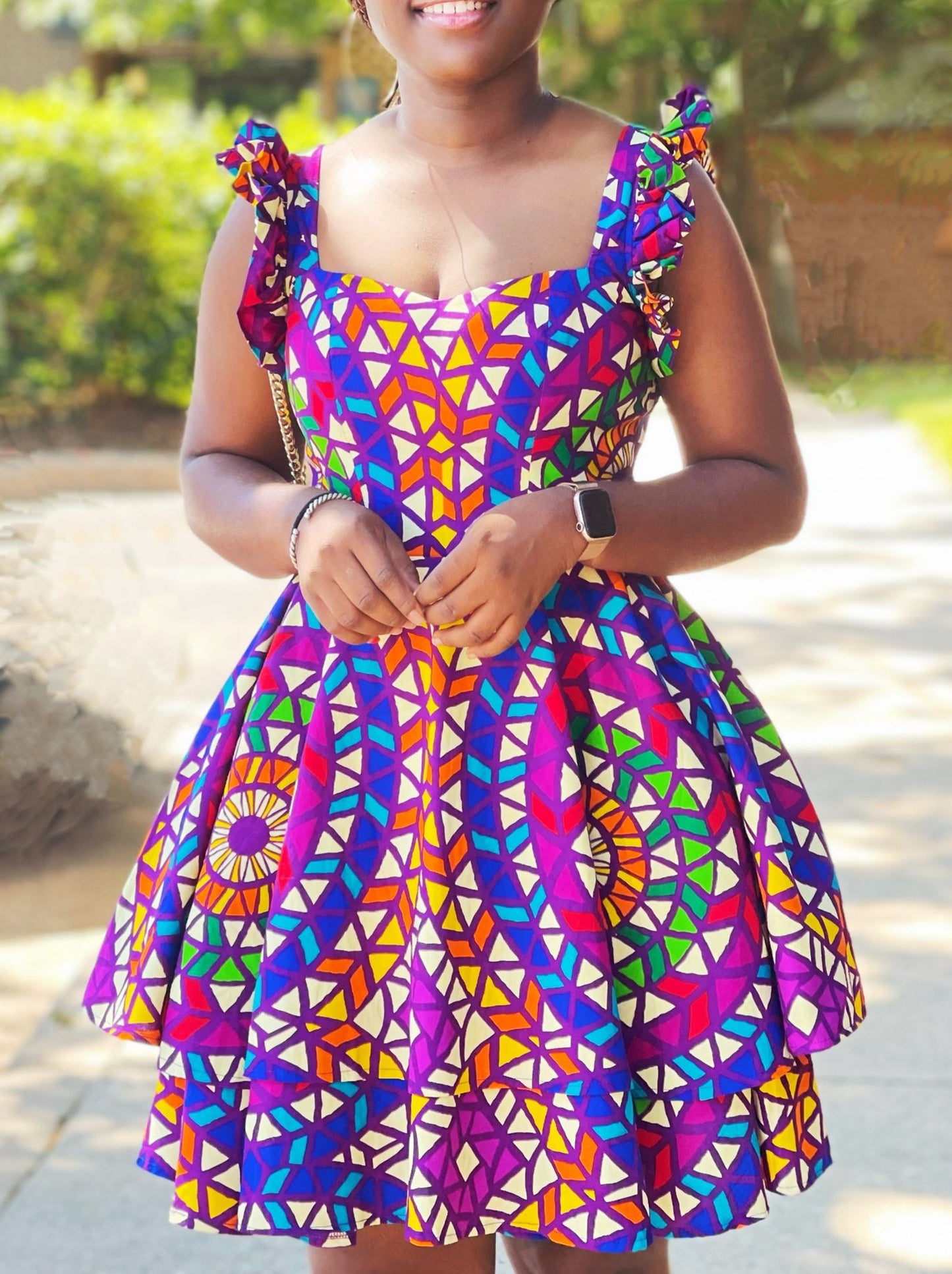 Queen Ankara off Shoulder Sleeve two step dress