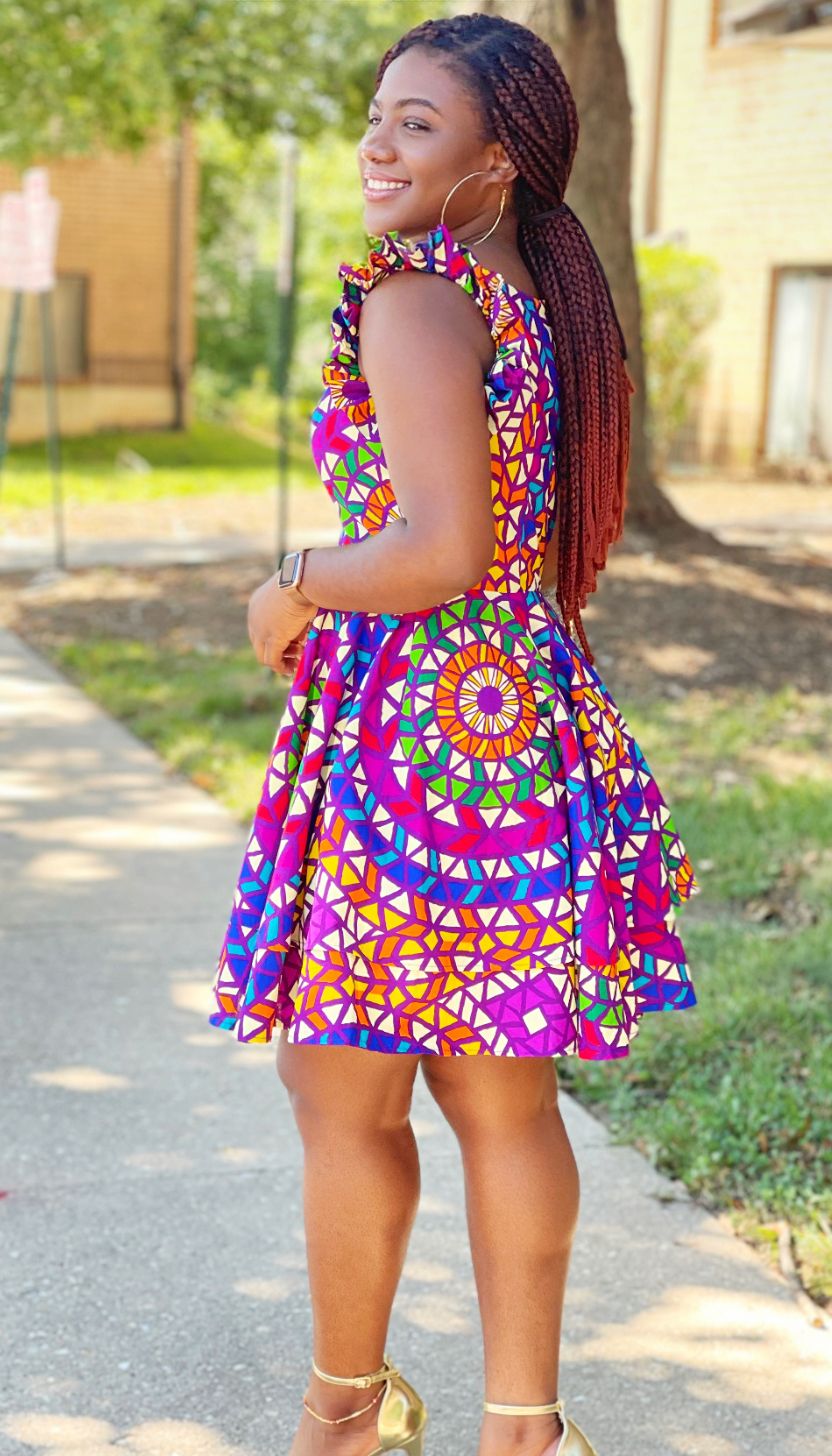 Queen Ankara off Shoulder Sleeve two step dress