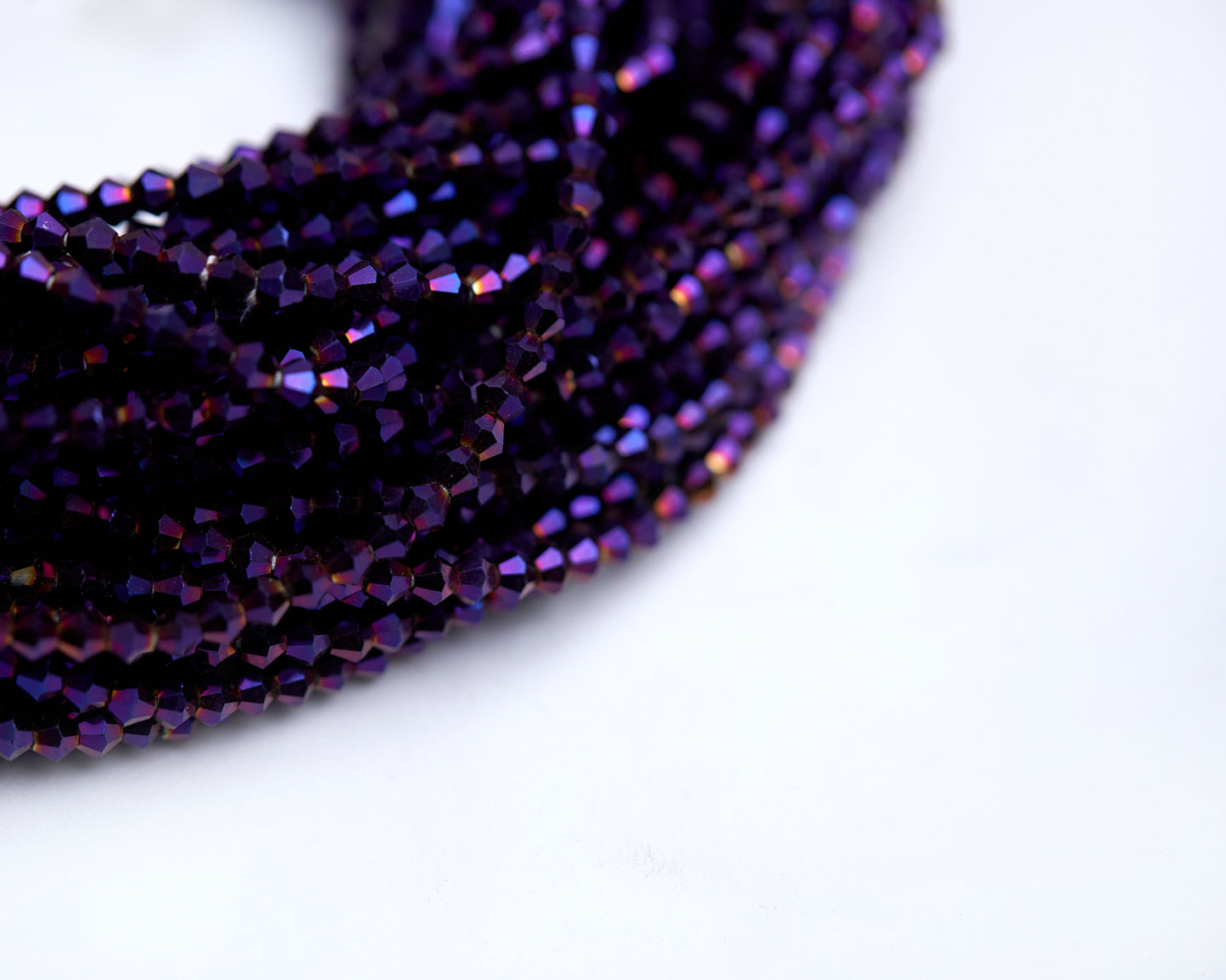52 Inches Purple Shiny Crystal Tie On Waist beads