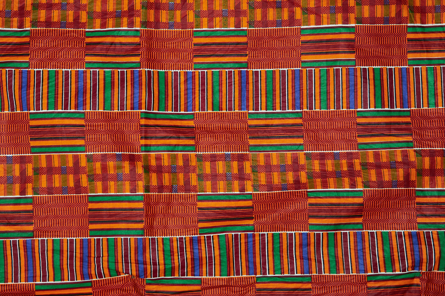 Ghanaian Kente High Quality,Red Yellow, Green Blue, Black Printed Detachable SilklinedHeadwrap