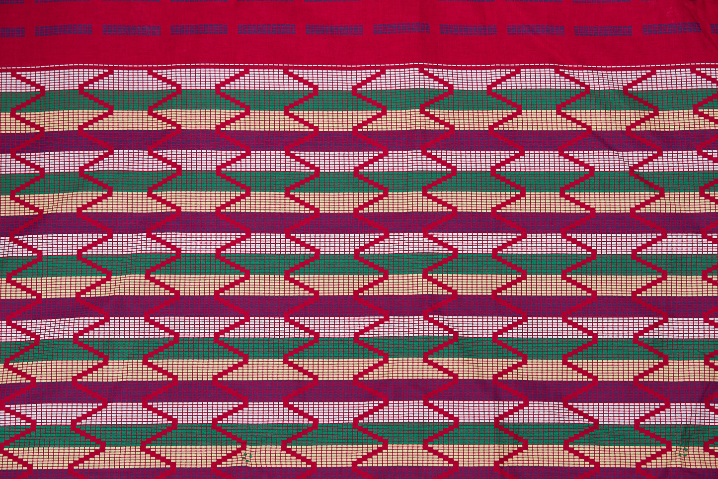 Ghanaian High Quality Cotton Made Kente,Pink, White, Green,Gold Coloured Detachable Silklined Headwrap
