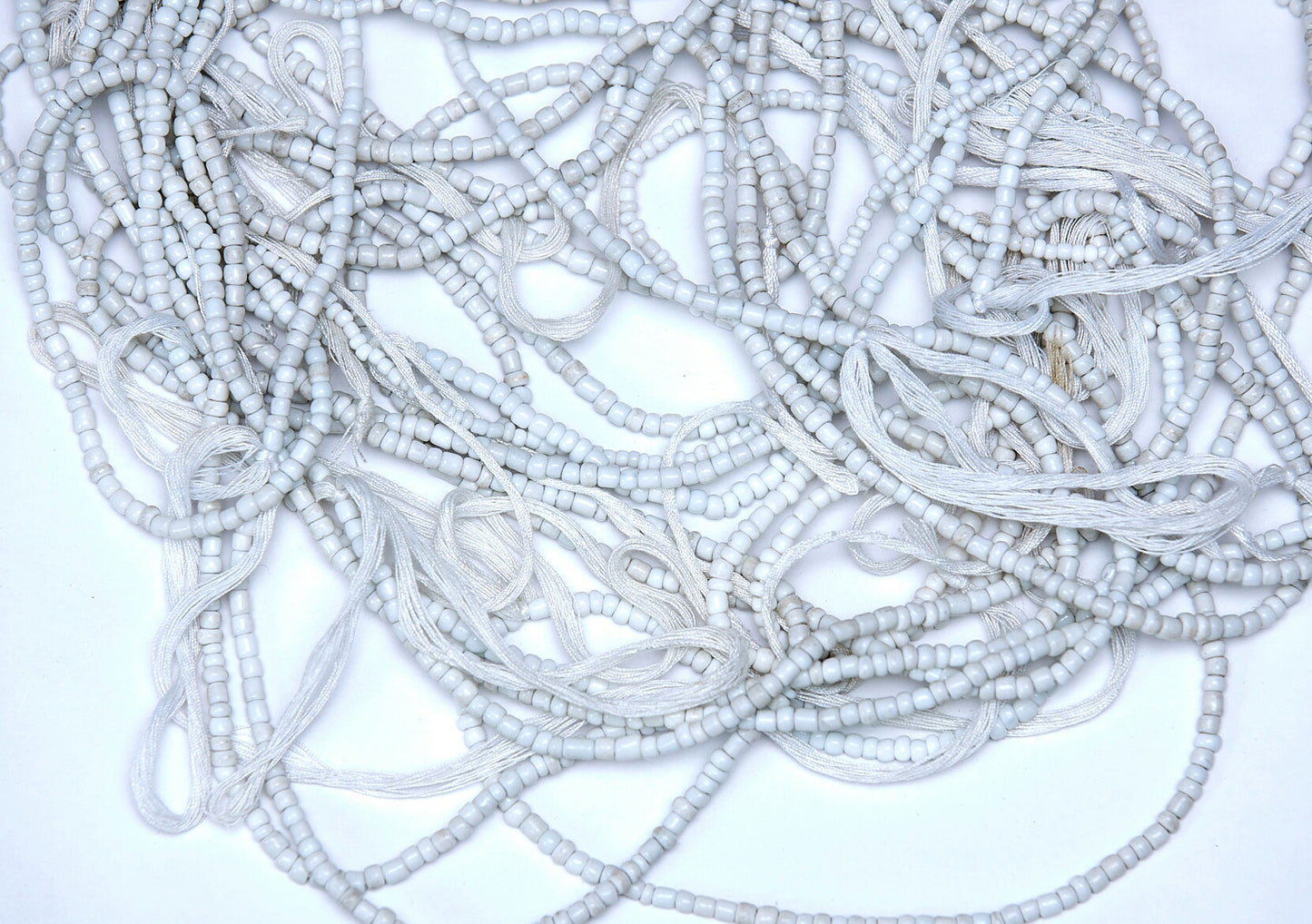 42 Inches White Tie On Waist Beads