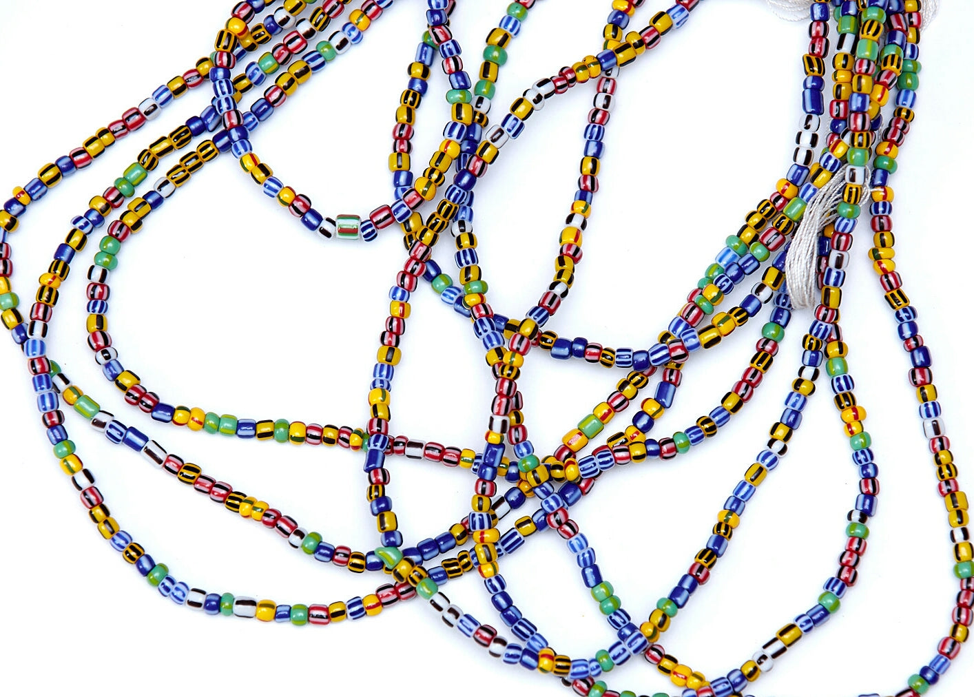 40 Inches Stripped Blue And White, Stripped Red, Black And White, Stripped  Yellow And Black Tie On Dipo Waist Beads