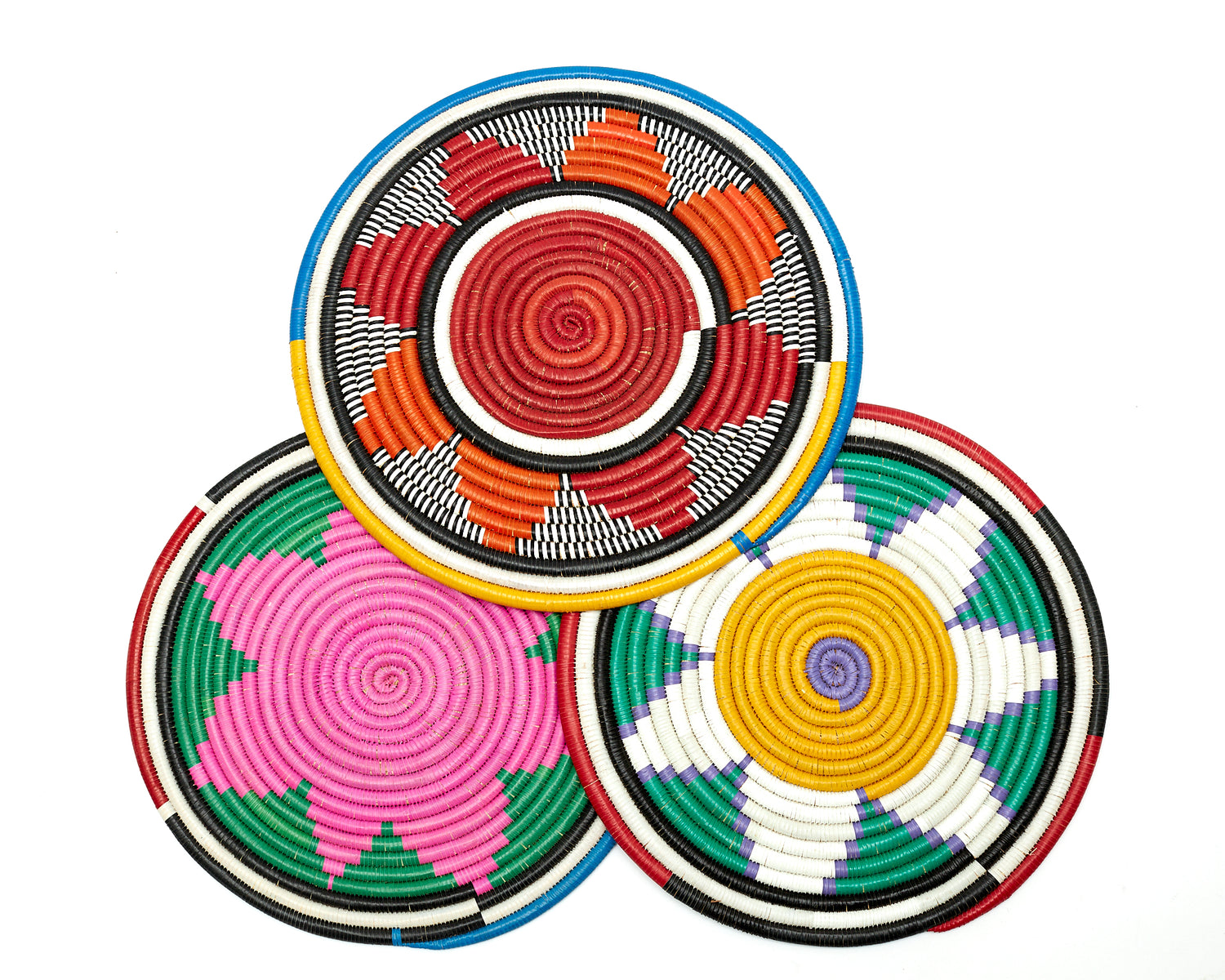 African hand woven multipurpose Trivet, Woven Wall Disc, Wall Plate, Hanging Basket, Wall Decor