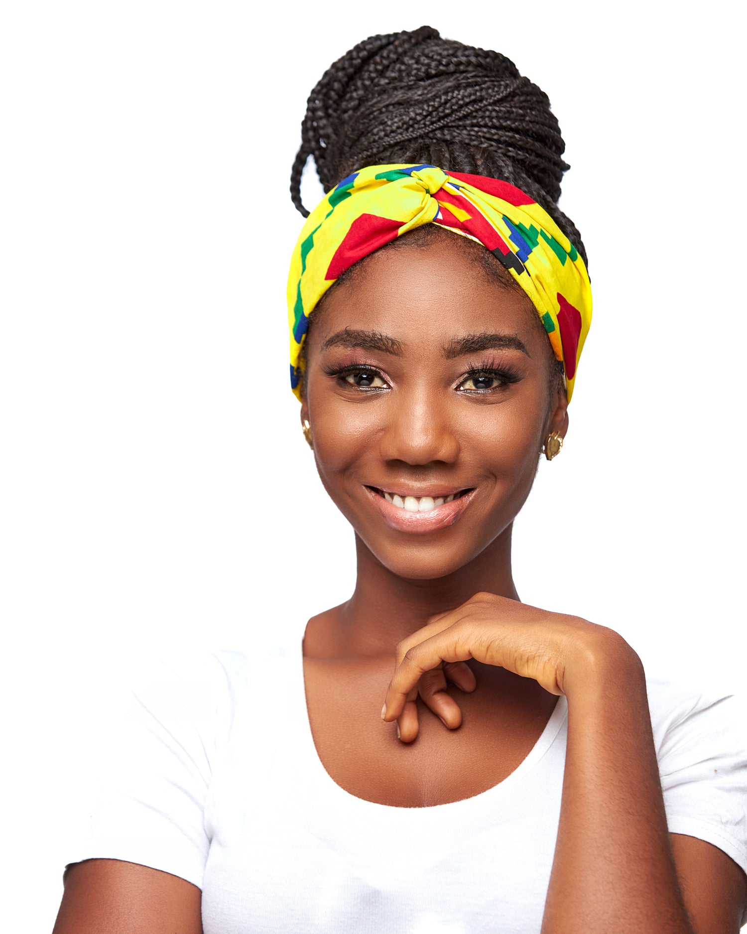 Yellow, Green , Red, Blue Kente Print Interlock Headband