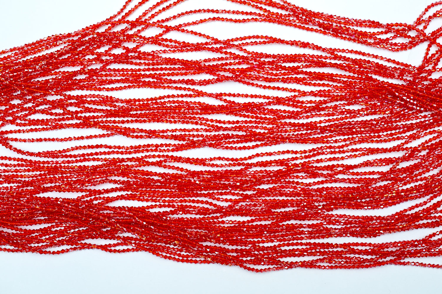 53 Inches Red Shiny Crystal Tie On Waist beads