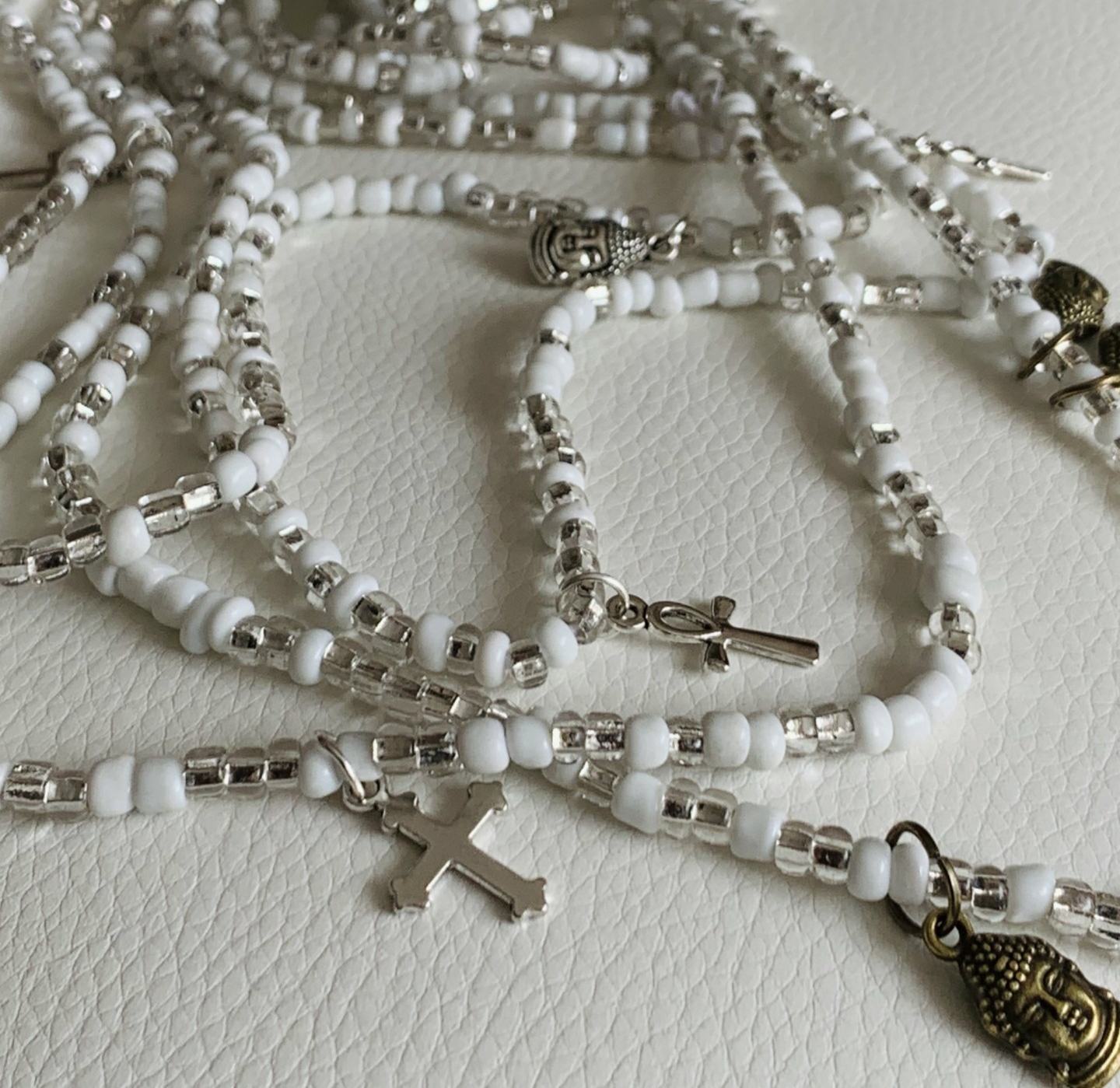 Silver Cross Waist bead Charm