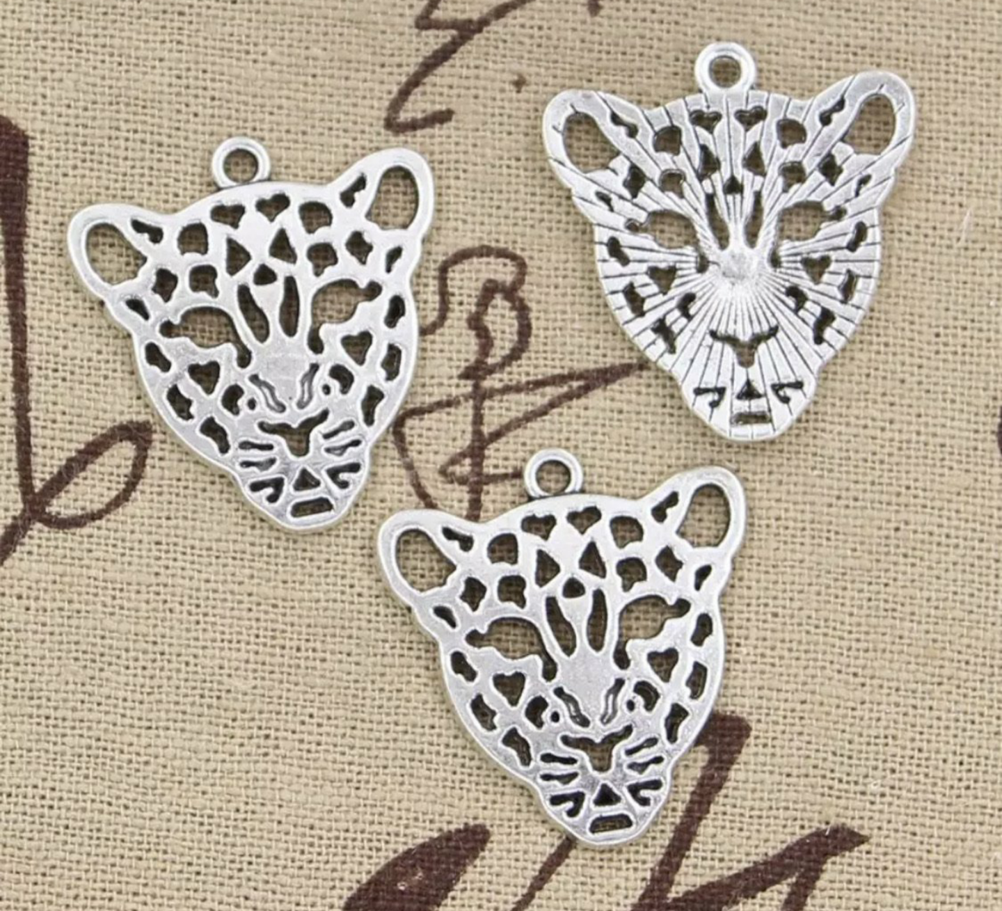 Silver Flat Leopard Waist Bead Charm