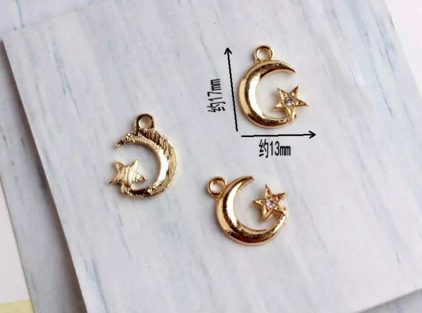 Moon Star-Gold Waist Bead Charm