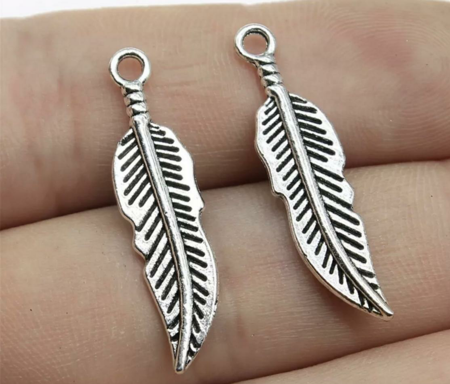 Silver Life Feather Waist Bead Charm