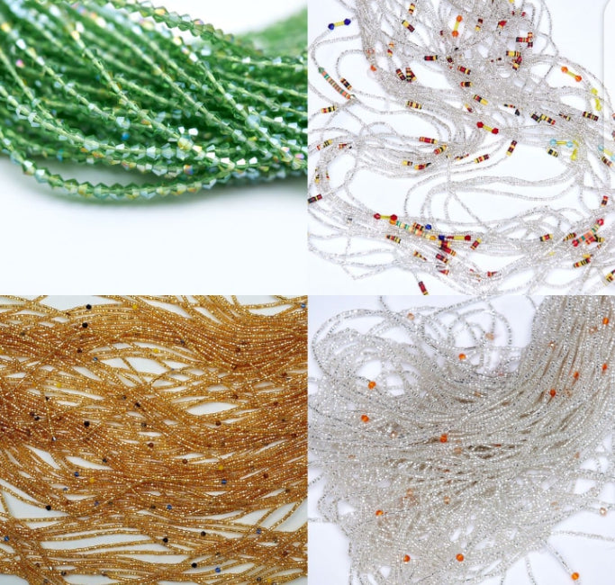 Wholesale (Bulk) Carrot Waist Beads, Glow in the Dark, Crystal Waist Beads -Tie on Beads