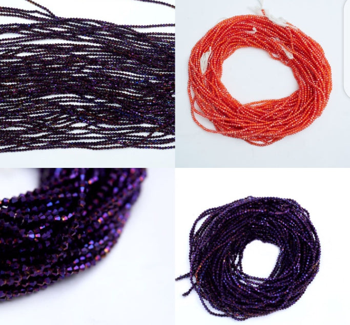 Wholesale (Bulk) Carrot Waist Beads, Glow in the Dark, Crystal Waist Beads -Tie on Beads