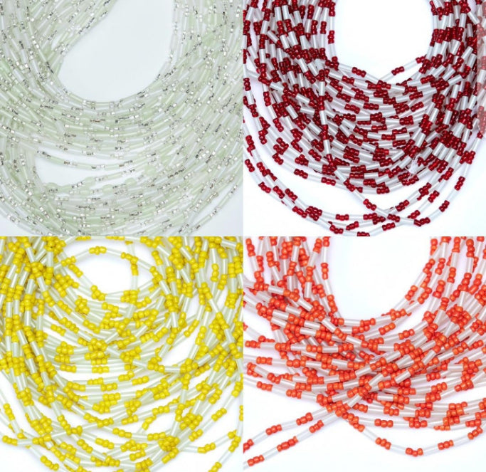 Wholesale (Bulk) Carrot Waist Beads, Glow in the Dark, Crystal Waist Beads -Tie on Beads