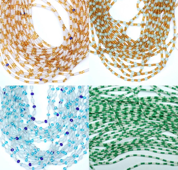 Wholesale (Bulk) Carrot Waist Beads, Glow in the Dark, Crystal Waist Beads -Tie on Beads