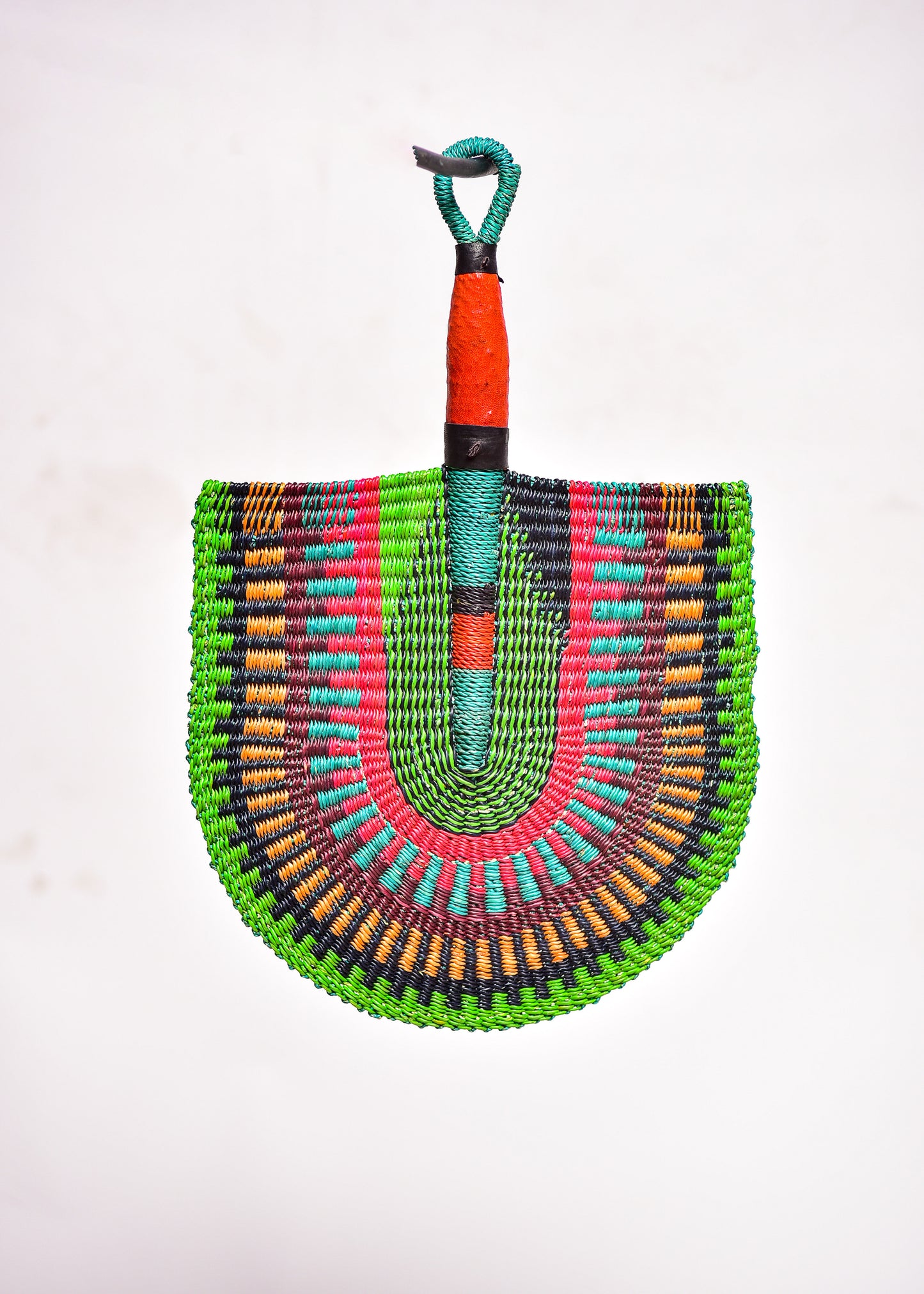 Eloyd Straw Woven Handfan(Leather Based Handle)