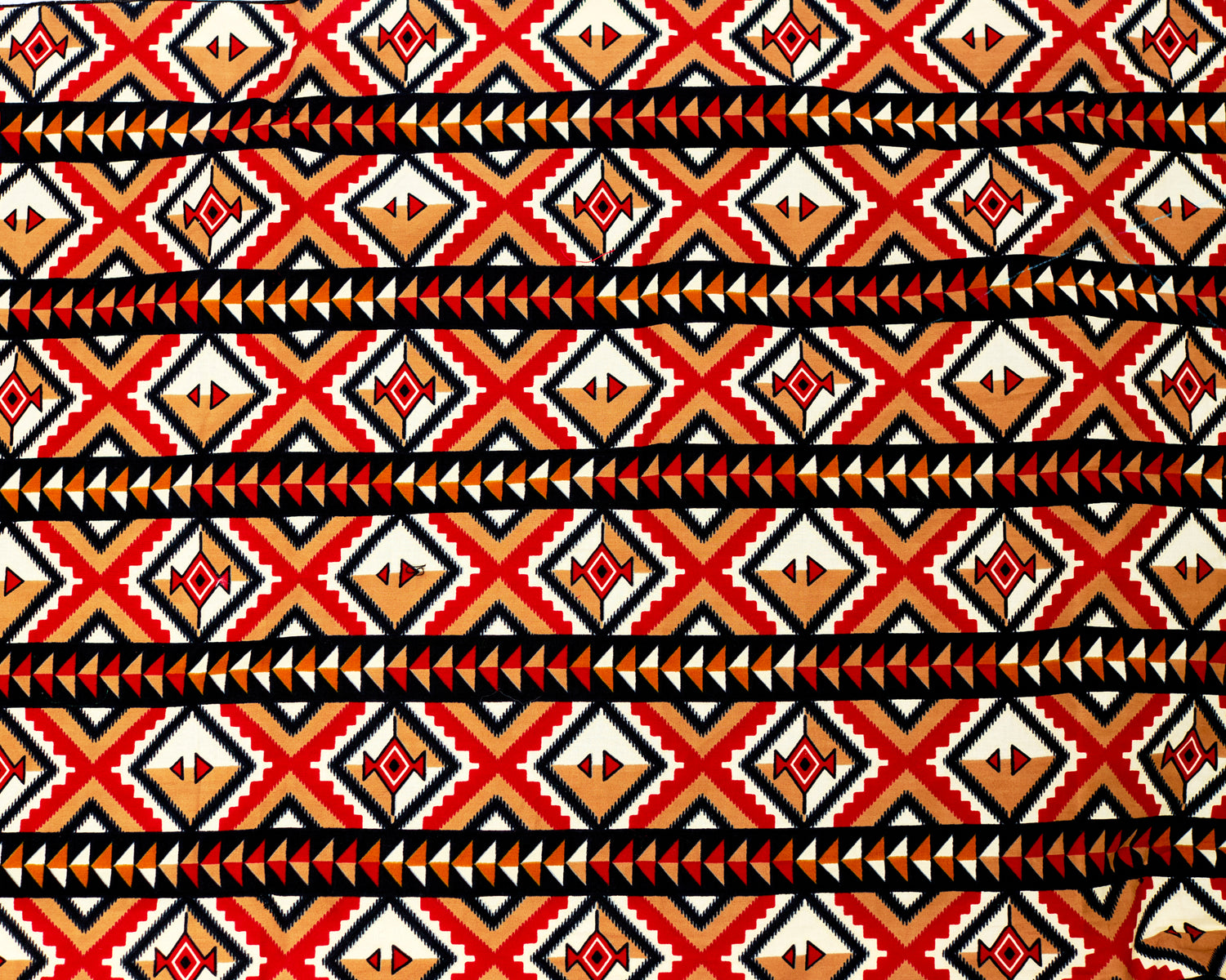 Red, Gold Black And White Bogolan Detachable Silklined Headwrap