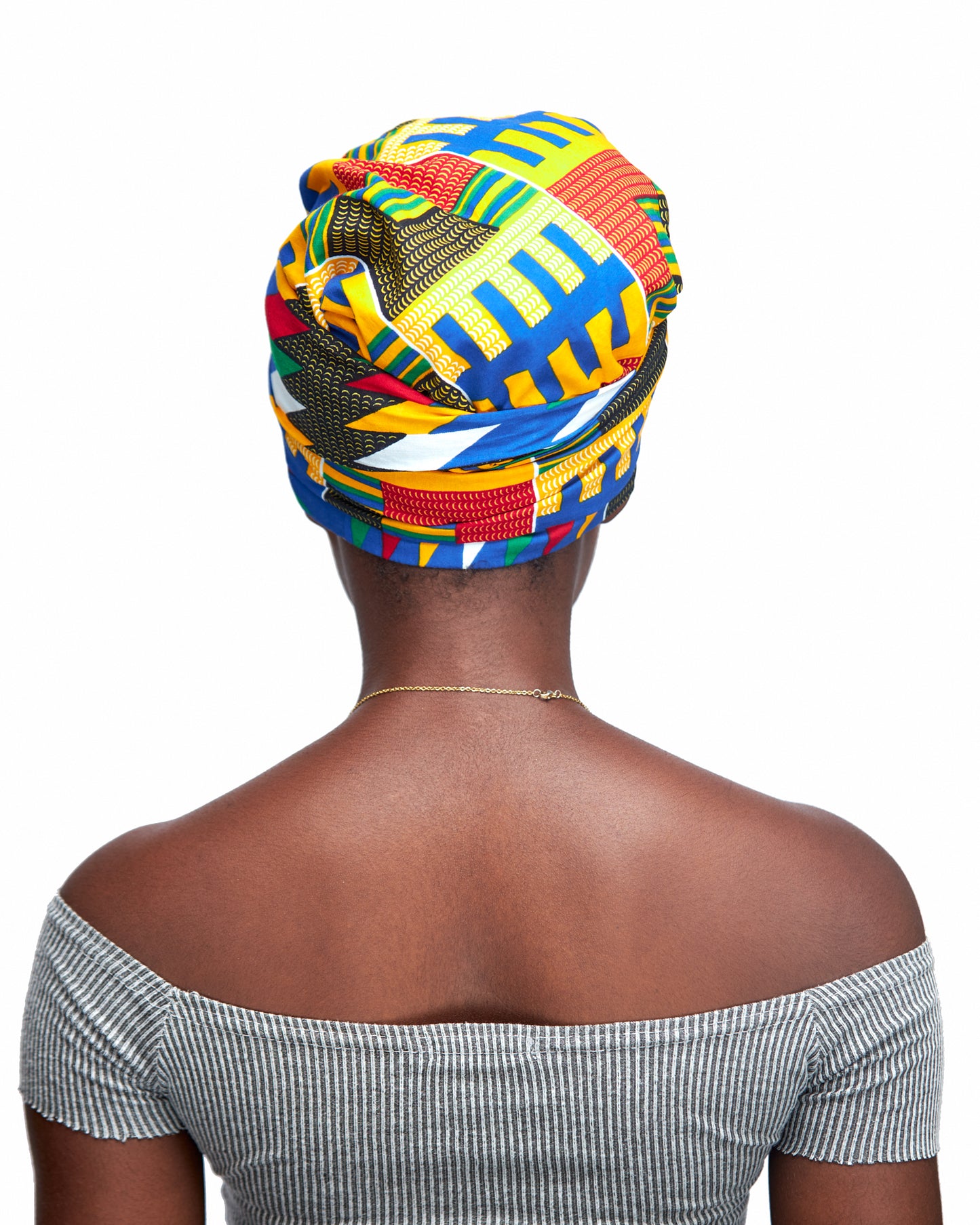 Ghanaian Kente Wax Print Made of Yellow, Red, Green, Black,Blue Blend of Beautiful Colours And Pattern With Adinkira Symbols, Hand Made Elastic Silklined Bonnet With Band