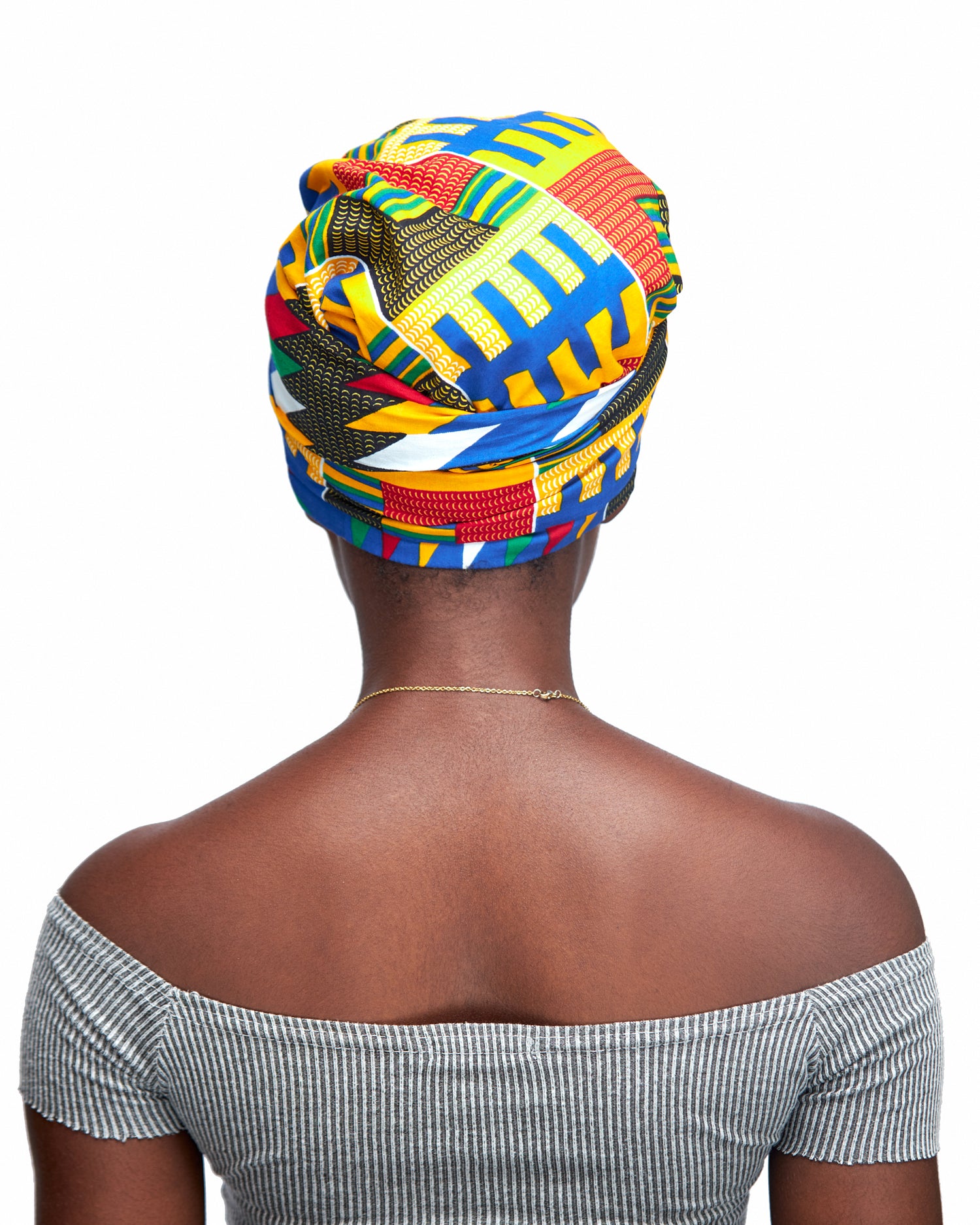 Ghanaian Kente Wax Print Made of Yellow, Red, Green, Black,Blue Blend of Beautiful Colours And Pattern With Adinkira Symbols, Hand Made Elastic Silklined Bonnet With Band